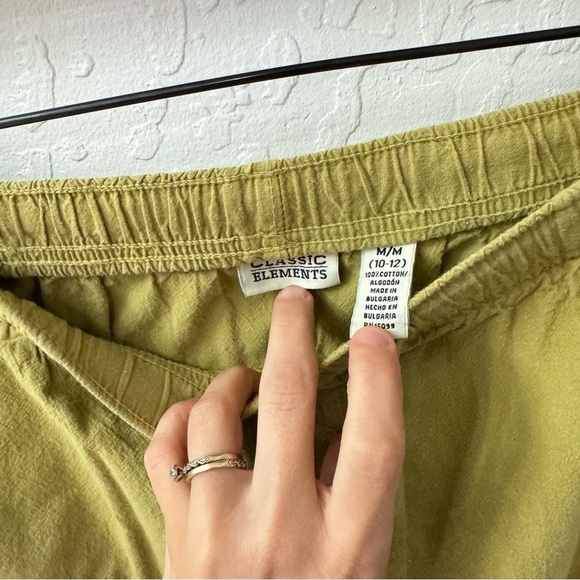 Classic Elements 100% Cotton Green Pull On Drawstring Pants M - Picture 3 of 4